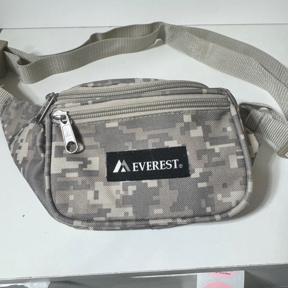 Everest‎ Fanny Pack Waist Bag Digital Camo Grey Tan Polyester 3 Pocket